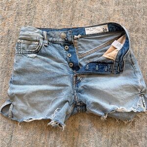 rag & bone Vintage Cut-Off High-Rise Shorts in Sunfade - Size 24
